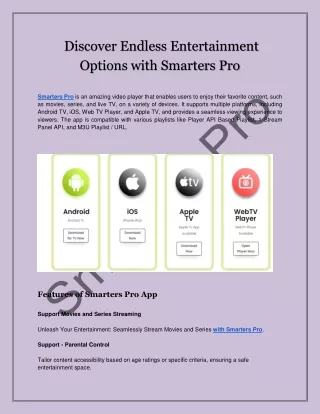 Discover Endless Entertainment Options with Smarters Pro