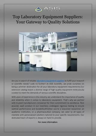 Top Laboratory Equipment Suppliers