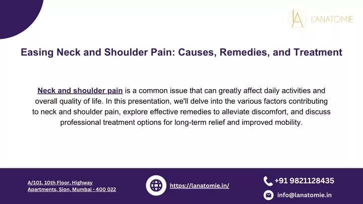 easing neck and shoulder pain causes remedies