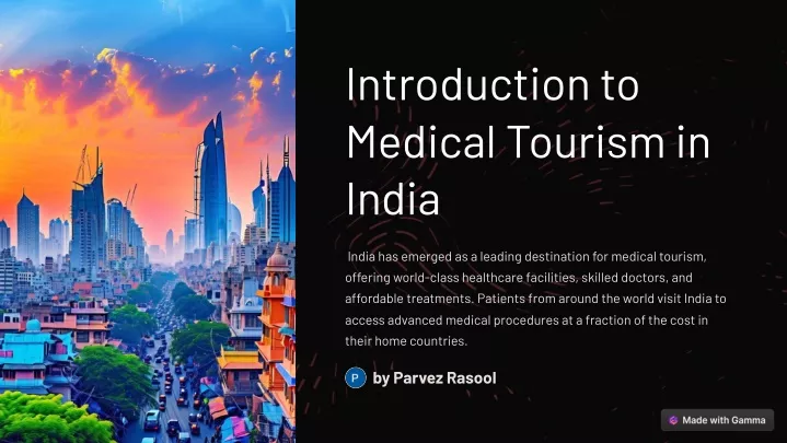 introduction to medical tourism in india