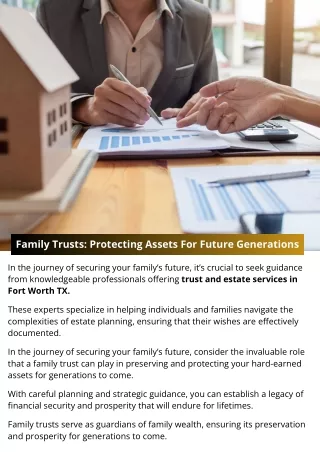 Family Trusts: Protecting Assets For Future Generations