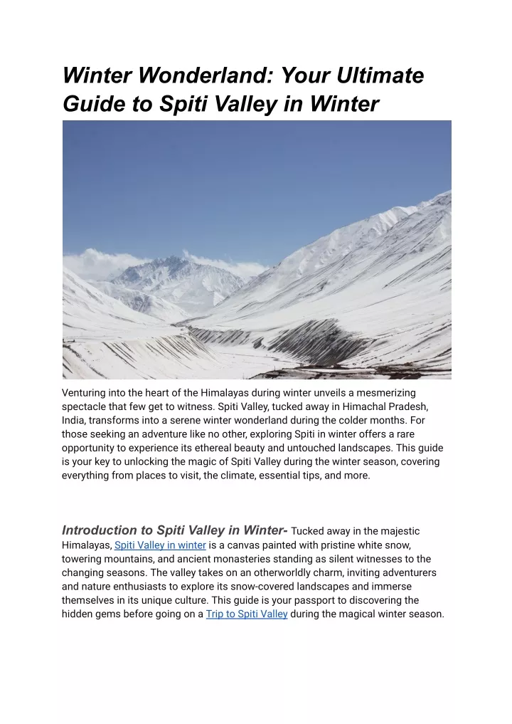 winter wonderland your ultimate guide to spiti