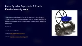 Butterfly Valve Exporter in Tol’yatti, Best Butterfly Valve Exporter in Tol’yatt