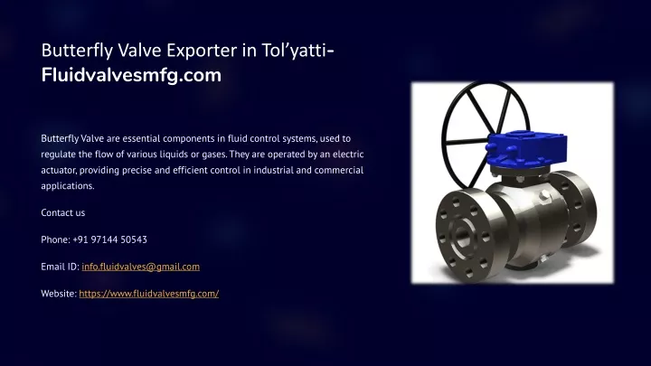 butterfly valve exporter in tol yatti