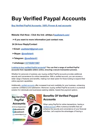 Buy Verified Paypal Accounts