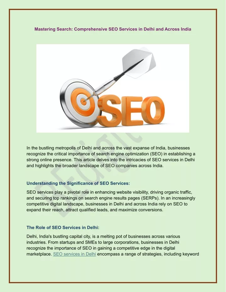 mastering search comprehensive seo services