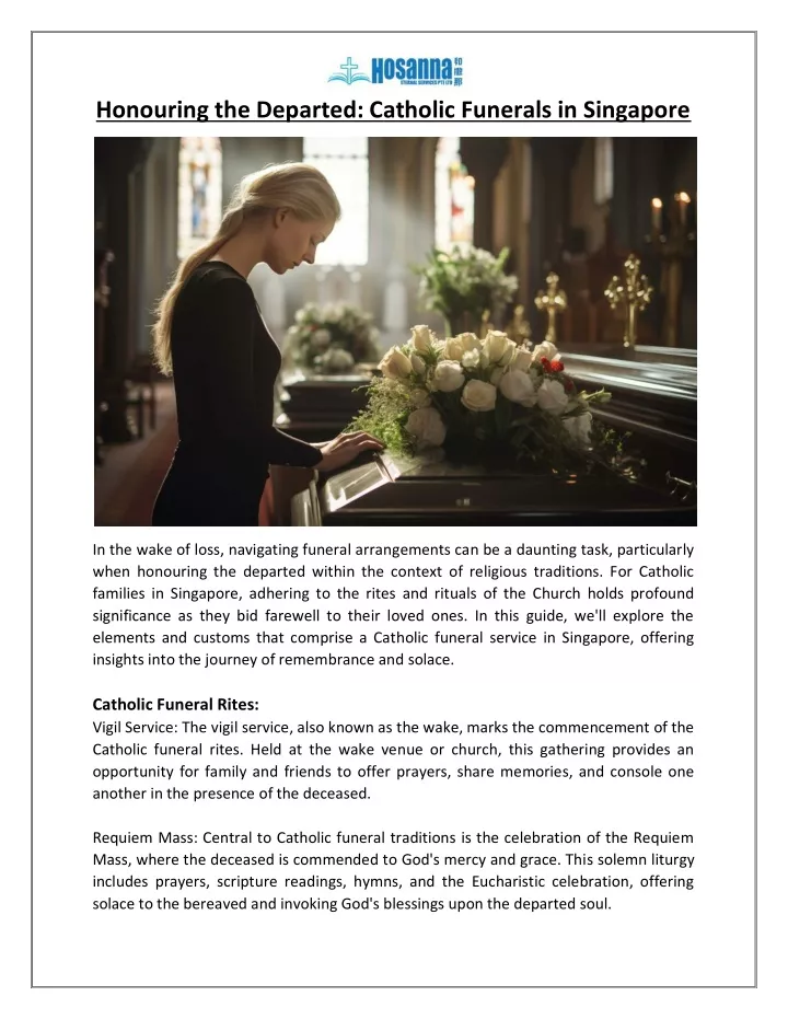 honouring the departed catholic funerals