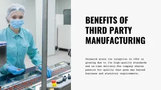 Benefits of Third Party Manufacturing in India | Unimarck Pharma
