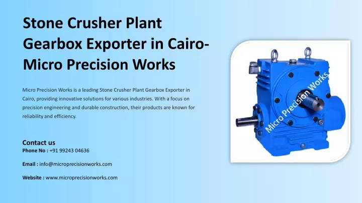stone crusher plant gearbox exporter in cairo