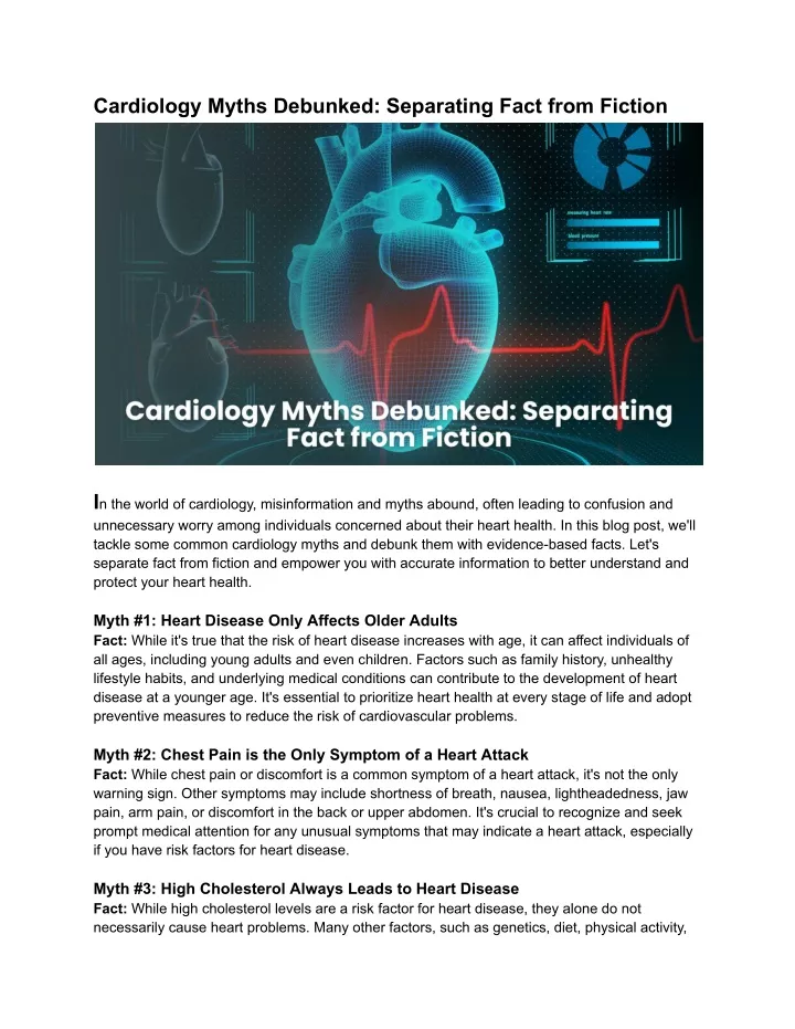 cardiology myths debunked separating fact from