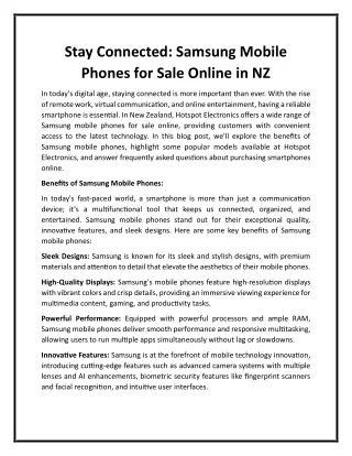 Stay Connected - Samsung Mobile Phones for Sale Online in NZ