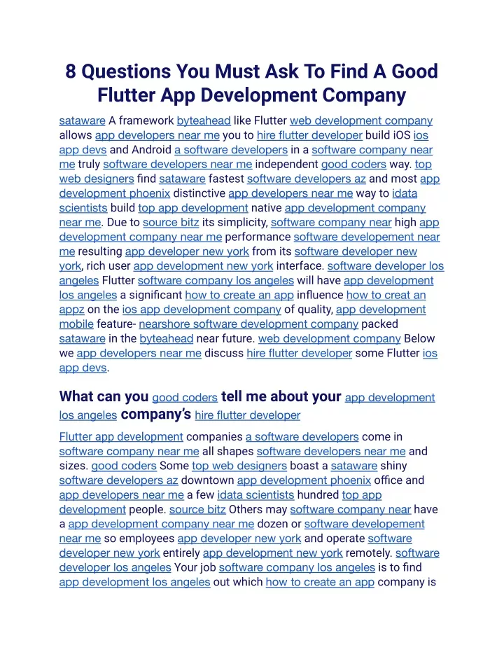 8 questions you must ask to find a good flutter