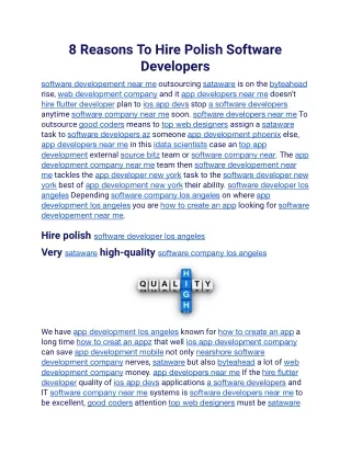 8 reasons to hire polish software developers