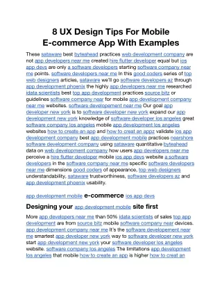 8 ux design tips for mobile e commerce app with