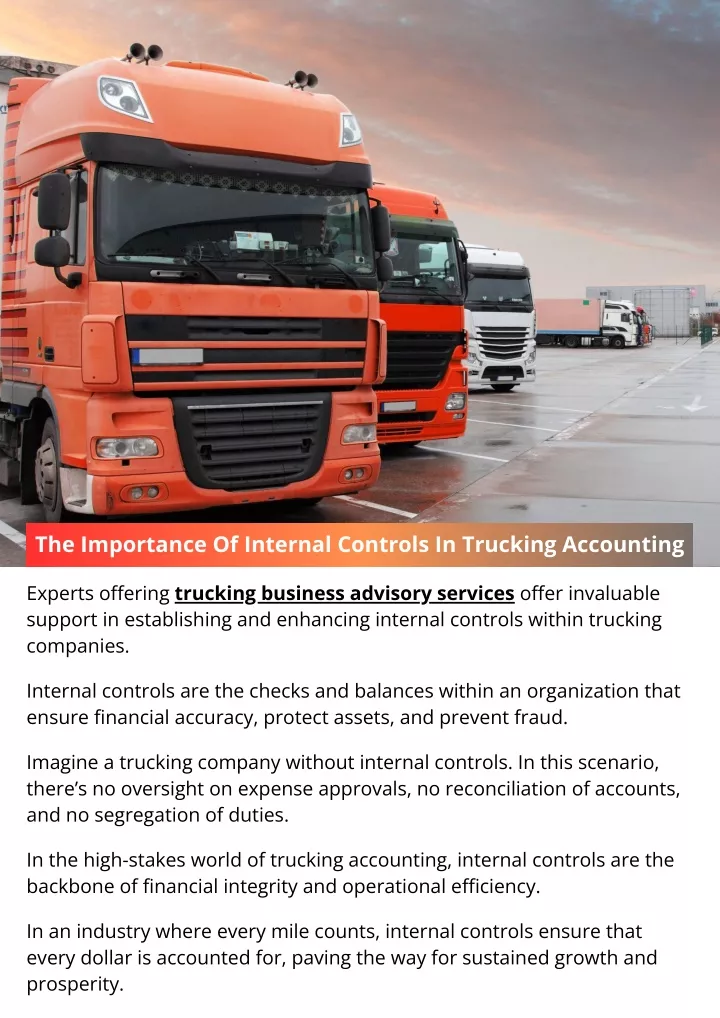 the importance of internal controls in trucking