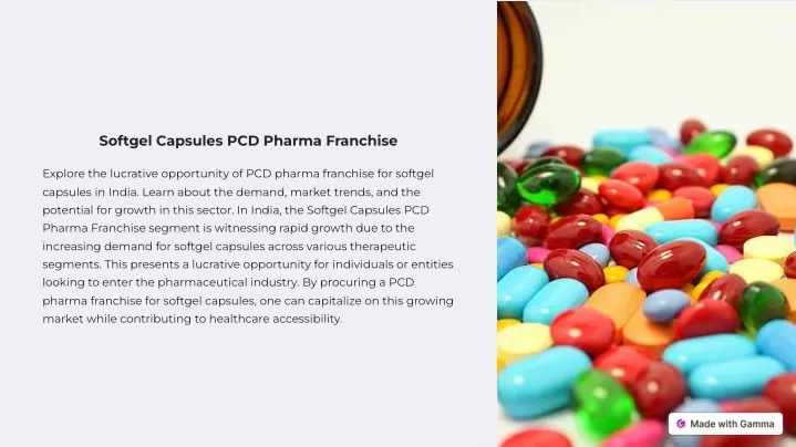 softgel capsules pcd pharma franchise