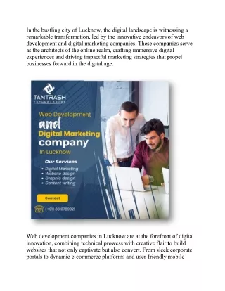 Web Development and Digital Marketing Companies in Lucknow