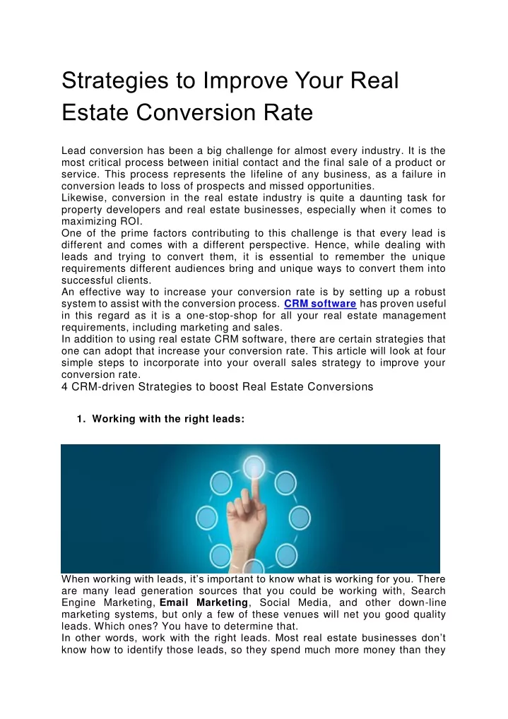 strategies to improve your real estate conversion