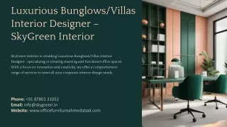 Luxurious Bunglows/Villas Interior Designer, Best Luxurious Bunglows/Villas Inte