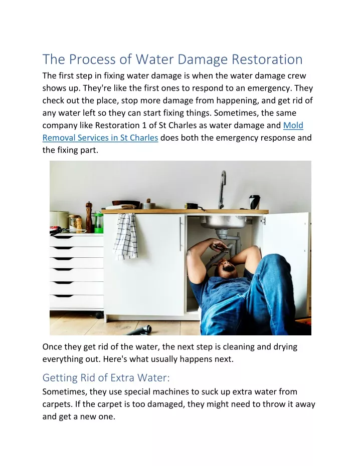 the process of water damage restoration the first