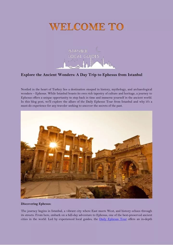 explore the ancient wonders a day trip to ephesus