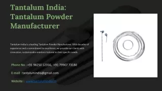 Tantalum Powder Manufacturer, Best Tantalum Powder Manufacturer