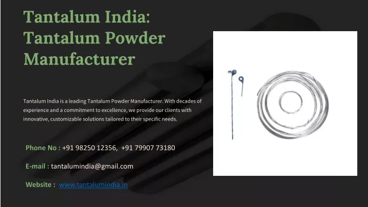 tantalum india tantalum powder manufacturer