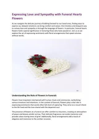 Expressing Love and Sympathy with Funeral Hearts Flowers