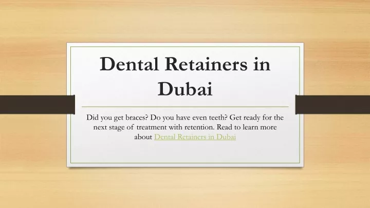 dental retainers in dubai