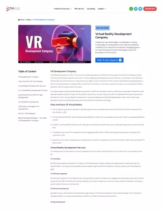 Virtual Reality Development Company