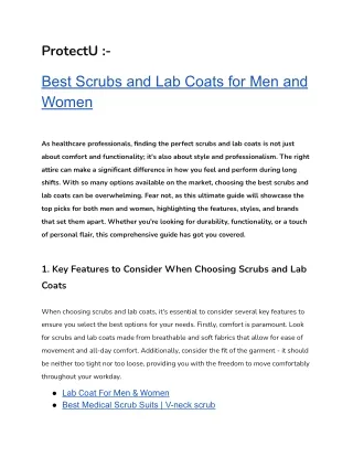 Best Scrubs and Lab Coats for Men and Women