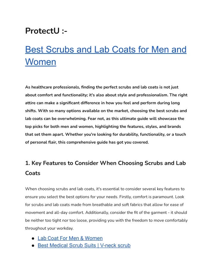 PPT - Best Scrubs and Lab Coats for Men and Women PowerPoint ...