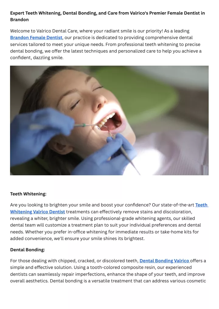 expert teeth whitening dental bonding and care