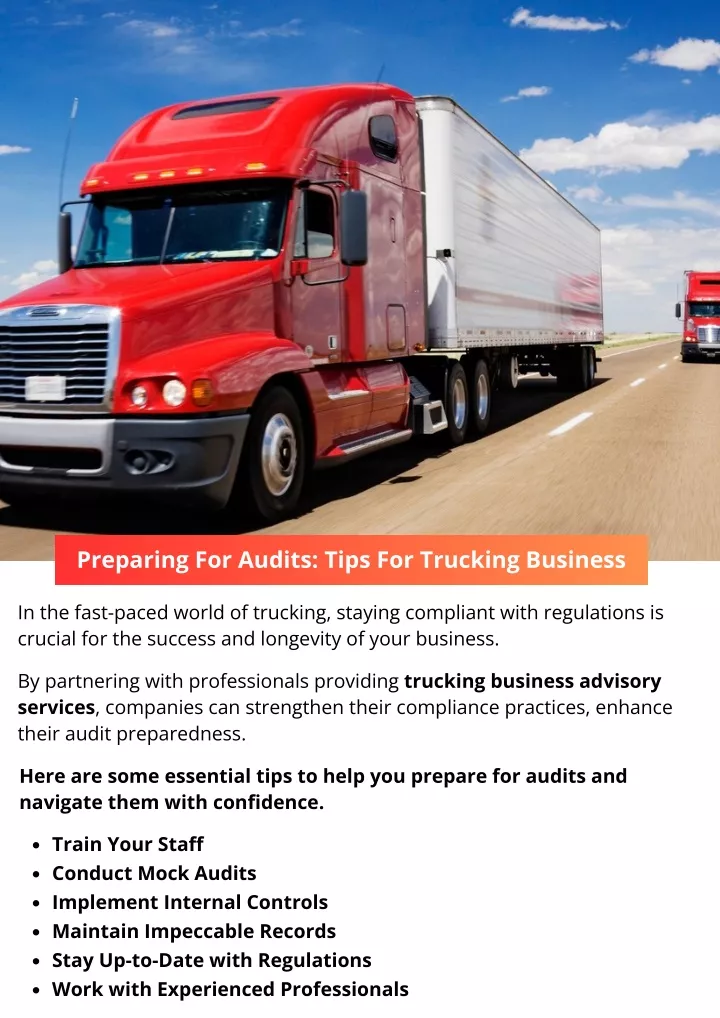 preparing for audits tips for trucking business