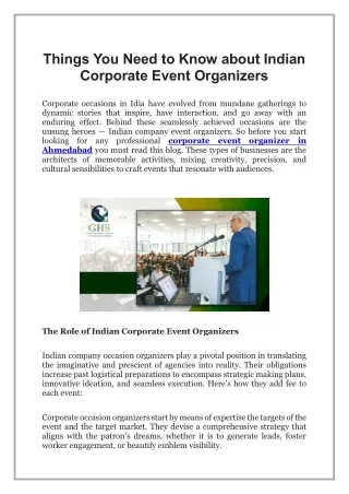 Things You Need to Know about Indian Corporate Event Organizers