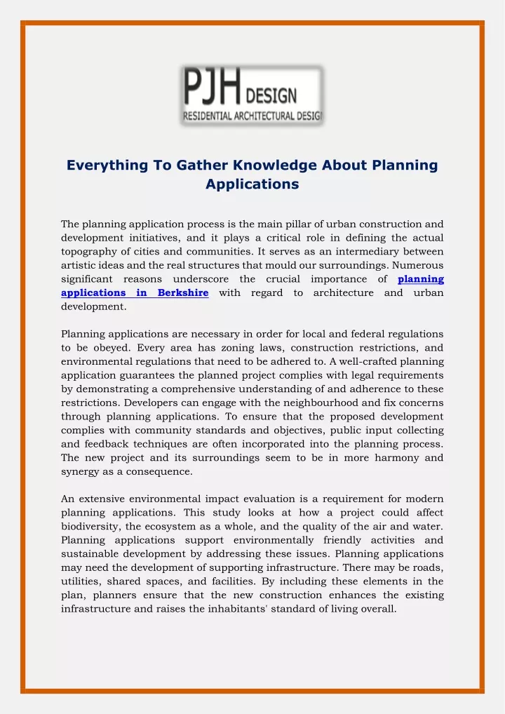 everything to gather knowledge about planning