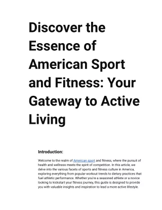 Unveiling the Essence of American Sports & Fitness Association