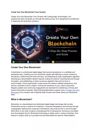 Create Your Own Blockchain From Scratch