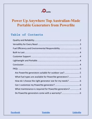 Top Australian-Made Portable Generators