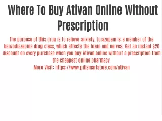 Where To Buy Ativan Online Without Prescription