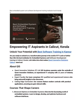 best embedded system and software development