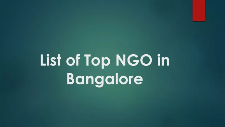 list of top ngo in bangalore