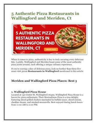 5 Authentic Pizza Restaurants in Wallingford and Meriden - allHungry