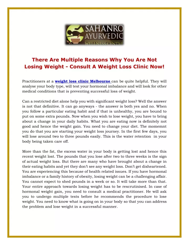 there are multiple reasons why you are not losing
