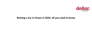 Renting a Car in Oman in 2024: all you need to know