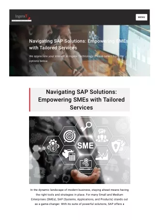 Navigating SAP Solutions Empowering SMEs with Tailored Services