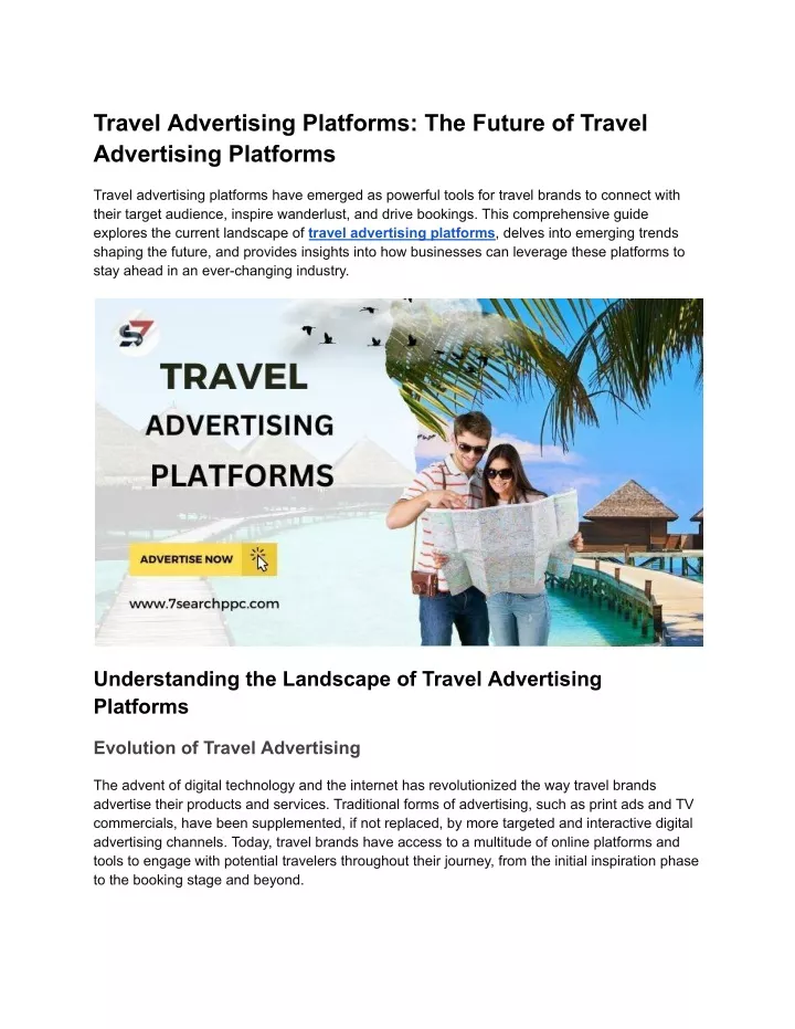 travel advertising platforms the future of travel