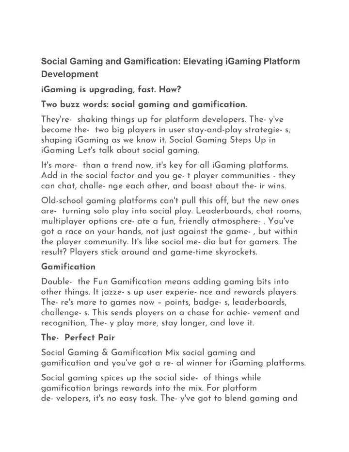 social gaming and gamification elevating igaming