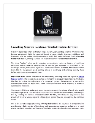 unlocking security solutions trusted hackers