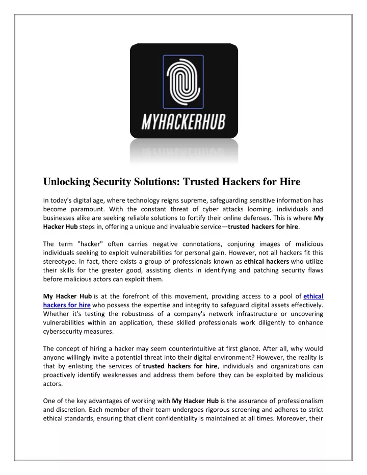 unlocking security solutions trusted hackers